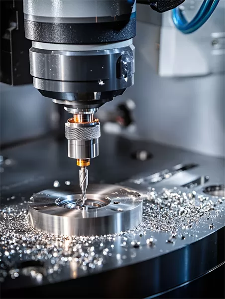 centro de mecanizado CNC en funcionamiento